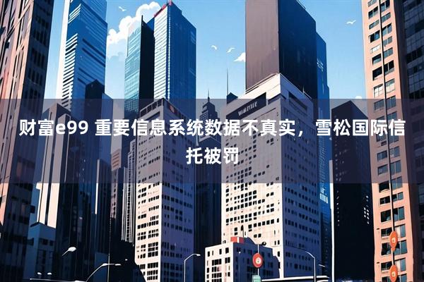 财富e99 重要信息系统数据不真实，雪松国际信托被罚