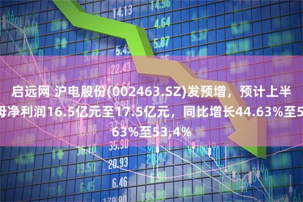 启远网 沪电股份(002463.SZ)发预增，预计上半年归母净利润16.5亿元至17.5亿元，同比增长44.63%至53.4%